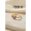 Mor Zirkon Taşlı Kelebek Model Kadın Yüzük