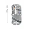 Mouse Fare Kablosuz Mouse Fare Şarjlı Bluetooth Sessiz 5 Tuşlu Şeffaf