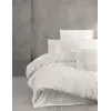 Nakışlı Çift Kişilik Saten Nev Takımı Genny Beyaz