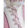 Nakışlı Çift Kişilik Saten Nev Takımı Niobe Pembe