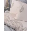 Nakışlı Çift Kişilik Saten Nev Takımı Sheen Gri