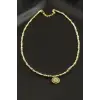 Nazar Zirkon Taşlı Metal Boncuklu Kolye