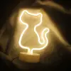 Neon Işıklı Kedi Tasarımlı Lamba
