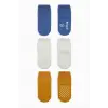 NessiWorld Basic Kaymaz Penye Soket Çorap 3Lü BS10106 İndigo Ekru Hardal