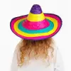 NessiWorld Sombrero Meksikaa Şapkası Renkli Örme Hasır Çocuk Boy