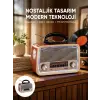 Nostalji Bluetooth Radyo FM AM SW Ahşap Eskitme Tasarım Yeni Nesil