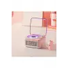 Nostalji Mini Plak Görünümlü Radyolu Bluetooth Hoparlör 3d Ses Dalgası Retro Müzik Plak Pembe