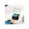 Nostalji Mini Plak Görünümlü Radyolu Bluetooth Hoparlör 3d Ses Dalgası Retro Müzik Plak Siyah