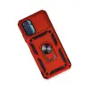 Note 10 Kılıf Pars Lens Yüzüklü  - Kırmızı
