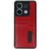 Note 13 Pro 5g Kılıf Sara Kartvizitli Deri Kılıf - Kırmızı