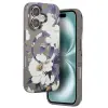 Onegif Apple İphone 16 Flower Series Magsafe Kapak - Gri