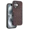 Onegif Apple İphone 16 Plus Bright Simli Kapak - Derin Mor