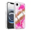 Onegif Apple İphone 17e Lotus Simli Magsafe Kapak - Pembe