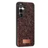 Onegif Samsung Galaxy S24 Fe Bright Simli Kapak - Derin Mor