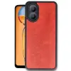 Oppo A38 Kılıf Aras Deri Kapak - Kırmızı