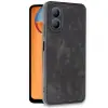 Oppo A38 Kılıf Aras Deri Kapak - Siyah