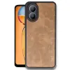 Oppo A38 Kılıf Aras Deri Kapak - Taba