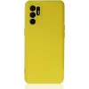 Oppo Reno 6 Kılıf Nano İçi Kadife Silikon - Sarı1