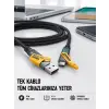 Örgülü Tasarım 4’ü 1 Arada USB-C Lightning Hızlı Şarj Kablosu