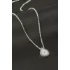 Oval Nazar Zirkon Taşlı Kolye