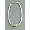 Oval Taşlı İnci  Kolye