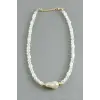 Oval Taşlı İnci  Kolye