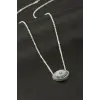 Oval Zirkon Taşlı Kolye