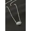Oval Zirkon Taşlı Kolye