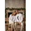 Oversize Bisiklet Yaka Sevgililer Günü Baskılı Sweatshirt - Beyaz