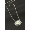 Papatya Mineli Zirkon Taşlı Kolye