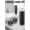 Paslanmaz Çelik 3’lü Termos Seti Vakumlu ve 8 Saat Isı Koruma
