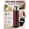 Paslanmaz Çelik Seyahat Termosu Tek Tuşlu Vakumlu Kahve ve Çay Termosu