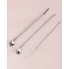 Paslanmaz Metal 2 li Kaşıklı Pipet Fırça Seti