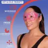 Pembe Jel Boncuklu Göz Maskesi, Soğuk & Sıcak Kullanım Rahatlatıcı Terapi Maskesi