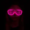 Pembe Led Işıklı Parti Gözlüğü - Neon Glow Şerit Gözlük 3 Modlu
