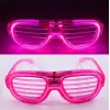 Pembe Led Işıklı Parti Gözlüğü - Neon Glow Şerit Gözlük 3 Modlu