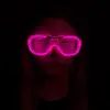 Pembe Led Işıklı Parti Gözlüğü - Neon Glow Şerit Gözlük 3 Modlu Bx40