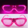 Pembe Led Işıklı Parti Gözlüğü - Neon Glow Şerit Gözlük 3 Modlu Bx40