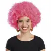 Pembe Renk Kıvırcık Afro Bonus Peruk Bx40