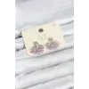 Pembe Zirkon Taşlı Gümüş Swan Kuğu Model Kadın Küpe