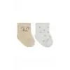 Penye Soket Çorap 2li 10142 Ekru Kahve