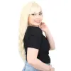 Perçemli Uzun Su Daası Fiber Sen Peruk / Platin