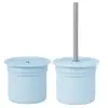   Pipetli Silikon Bardak Seti Mineral Blue / Powder Grey