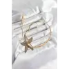 Pirinç Deniz Yıldızı Model Gold Renk Kadın Pazu Bileklik