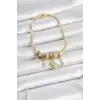 Pirinç Gold Renk Charmlı Kadın Bileklik