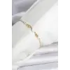 Pirinç Gold Renk Çiçek Model Su Yolu Kadın Bileklik