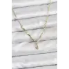 Pirinç Gold Renk Damla Model Kadın Kolye