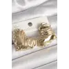 Pirinç Gold Renk İşlemeli Kalp Model Kadın Küpe