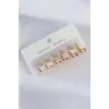 Pirinç Gold Renk Oval Bombeli Küpe Seti