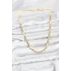 Pirinç Gold Renk Yassı Zincir Kadın Kolye 5886
